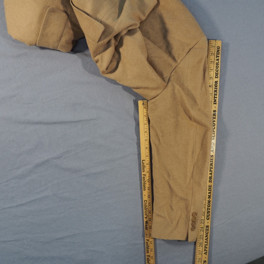 Vintage Bill Blass Blazer Mens 44 Camel Hair Two Button Sport Coat Single Vent - Picture 7 of 11
